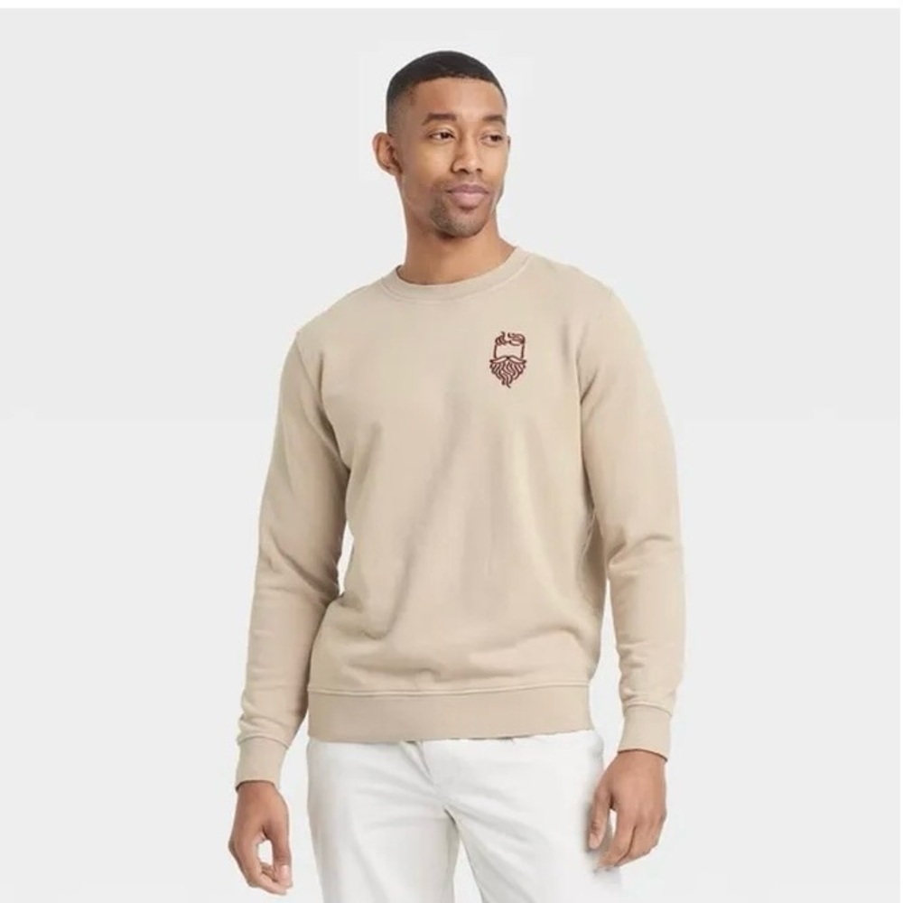NWT Goodfellow & Co French Terry Pullover Crewneck Sweatshirt- Taupe S
